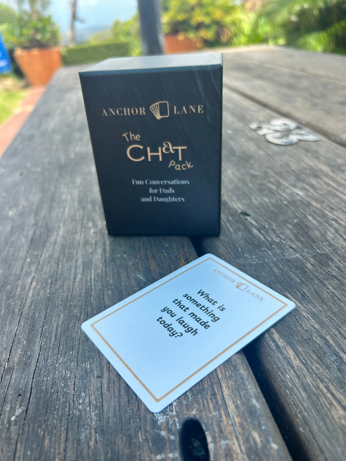 Anchor Lane Chat Pack card showing conversation question - fun conversations for dads and daughters