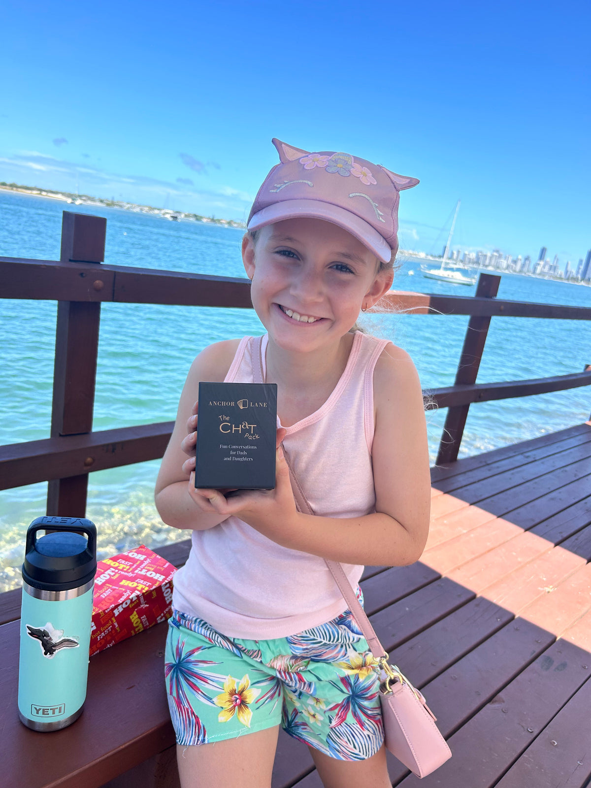 The Chat Pack conversation card game for dads and daughters by Anchor Lane - dark teal box